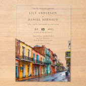 New Orleans Watercolor Destination Wedding Acryleinladungen (Vorderseite)