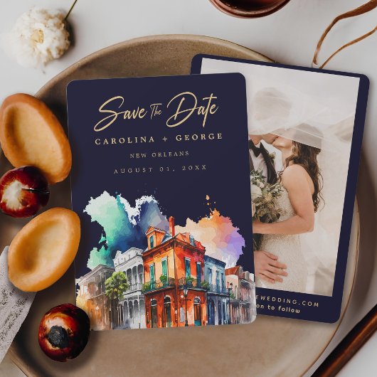 New Orleans Watercolor Nola Louisiana Foto Einladung