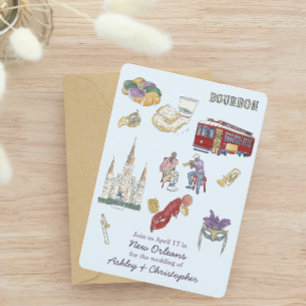 New Orleans Watercolor Wedding Save The Date