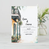 New Orleans Wedding Einladung (Stehend Vorderseite)