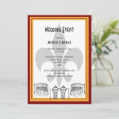 New Orleans Wedding Event Invite (Maroon) Einladung (Stehend Vorderseite)
