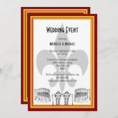 New Orleans Wedding Event Invite (Maroon) Einladung (Vorne/Hinten)