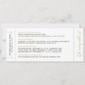 New Orleans Wedding Lilie Boarding Pass Save The Date (Rückseite)