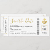 New Orleans Wedding Lilie Boarding Pass Save The Date (Vorne/Hinten)