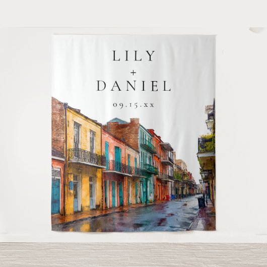 New Orleans Wedding Photo Backdrop Wandteppich (Vorderseite)