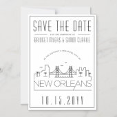 New Orleans Wedding | Save the Date stilisiert Magneteinladung (Vorderseite)