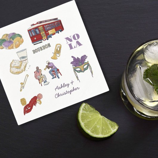 New Orleans Wedding Serviette