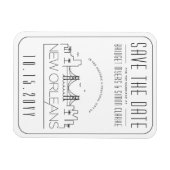 New Orleans Wedding Stylized Skyline Save the Date Magnet (Horizontal)