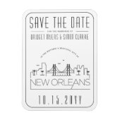 New Orleans Wedding Stylized Skyline Save the Date Magnet (Vertikal)