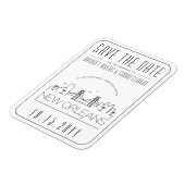 New Orleans Wedding Stylized Skyline Save the Date Magnet (Linke Seite)
