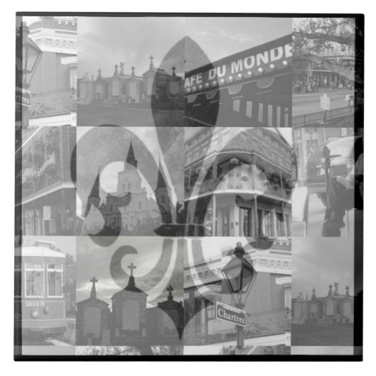 New- Orleanscollage [Fliese] Fliese (Vorderseite)