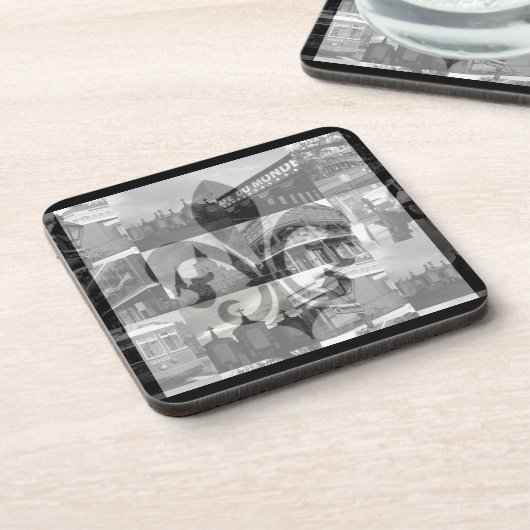 New- Orleanscollage [Korken-Untersetzer-Set] Untersetzer (Linke Seite)