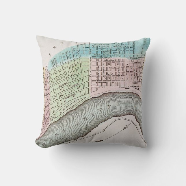 New- Orleanskarte, 1837 Kissen (Vorderseite)