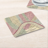 New- Orleanskarte durch Mitchell Rechteckiger Pappuntersetzer (angewinkelt)