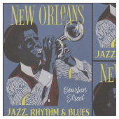 New- Orleansmusikgewebe Stoff (Nahaufnahme)