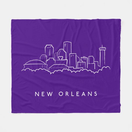 New- Orleansstadt-Skyline Fleecedecke (Vorderseite (Horizontal))