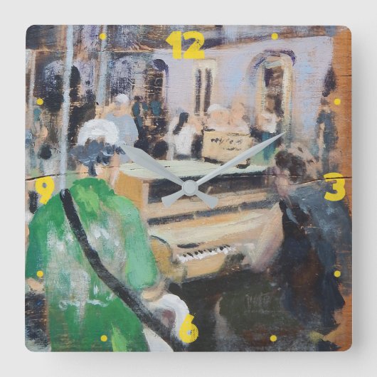 New- Orleansstraßen-Band-Uhr Quadratische Wanduhr (Vorderseite)