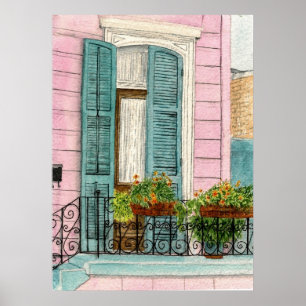 New- Orleanstüren mit Fensterläden Poster