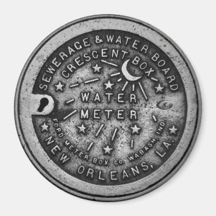 New- OrleansWasserzähler-Deckel Magnet