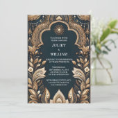 New Palace Hindi Henna Mehndi Indian Style Wedding Einladung (Stehend Vorderseite)