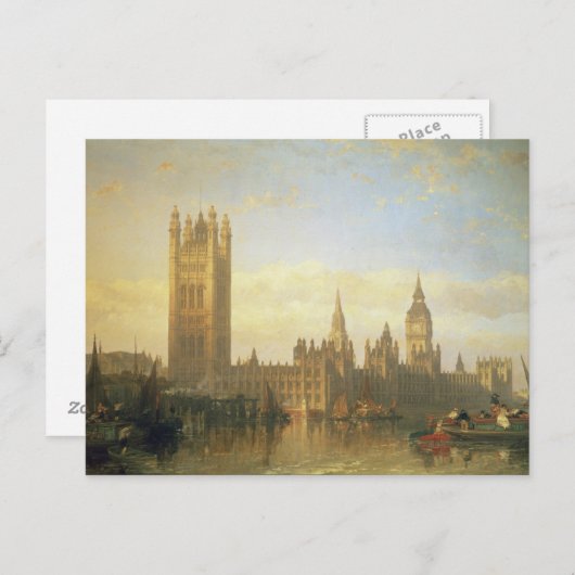New Palace of Westminster from the River Thames Postkarte (Vorne/Hinten)