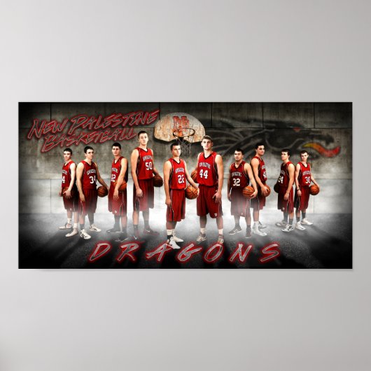 New Palestina Dragons Basketball Print Poster (Vorne)