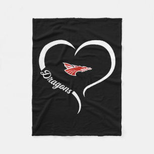 New Palestine Dragons Logo Halbherz Slogan Hs Fleecedecke