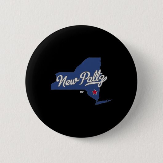 New Paltz New York Ny Map Button (Vorderseite)
