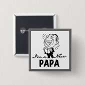 New Papa T - Shirt und Geschenke lächeln Button (Vorne & Hinten)