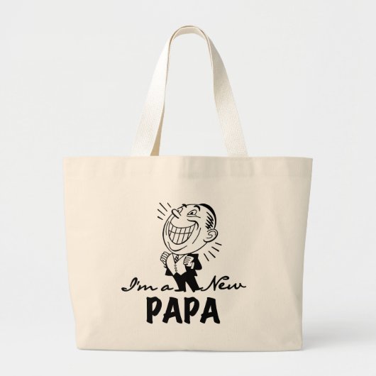New Papa T - Shirt und Geschenke lächeln Jumbo Stoffbeutel (Vorne)