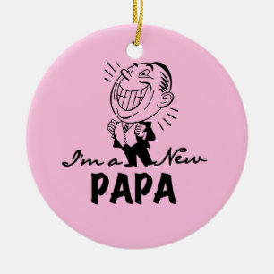 New Papa T - Shirt und Geschenke lächeln Keramik Ornament