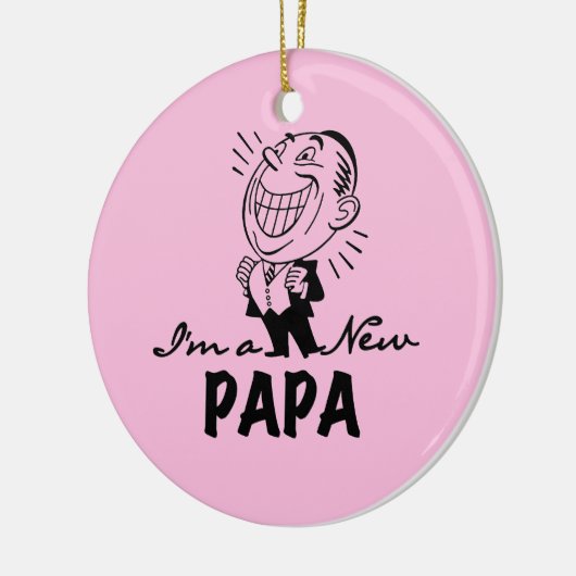 New Papa T - Shirt und Geschenke lächeln Keramik Ornament (Links)