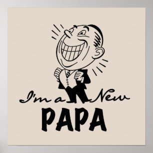 New Papa T - Shirt und Geschenke lächeln Poster