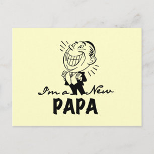 New Papa T - Shirt und Geschenke lächeln Postkarte