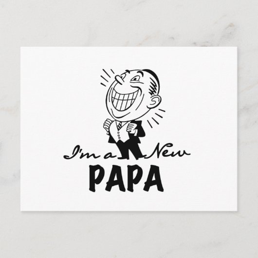New Papa T - Shirt und Geschenke lächeln Postkarte (Vorderseite)