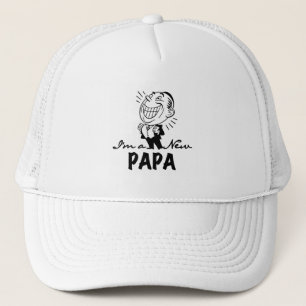 New Papa T - Shirt und Geschenke lächeln Truckerkappe