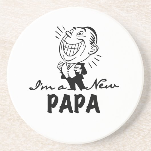 New Papa T - Shirt und Geschenke lächeln Untersetzer (Vorne)
