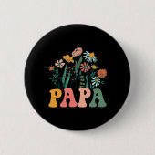 New Papa Wildflower First Birthday &amp; Baby Show Button (Vorderseite)