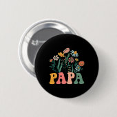 New Papa Wildflower First Birthday & Baby Show Button (Vorne & Hinten)