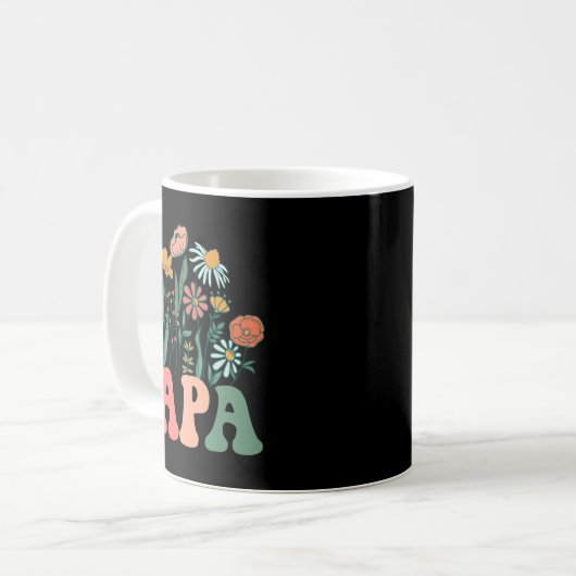 New Papa Wildflower First Birthday & Baby Show Kaffeetasse (Vorderseite Links)