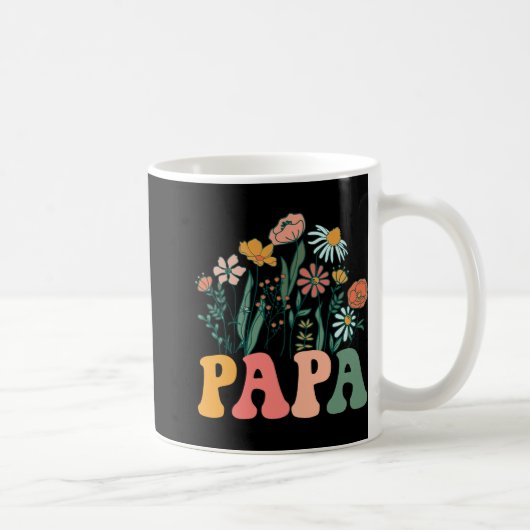 New Papa Wildflower First Birthday & Baby Show Kaffeetasse (Rechts)