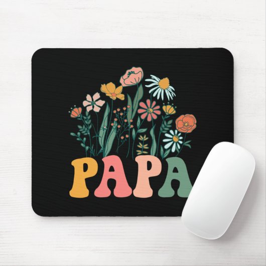 New Papa Wildflower First Birthday &amp; Baby Show Mousepad (Mit Mouse)