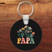 New Papa Wildflower First Birthday &amp; Baby Show Schlüsselanhänger (Vorderseite)