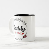 New Parents Daddy Personalized established year Zweifarbige Tasse (Vorderseite Links)