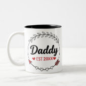 New Parents Daddy Personalized established year Zweifarbige Tasse (Links)