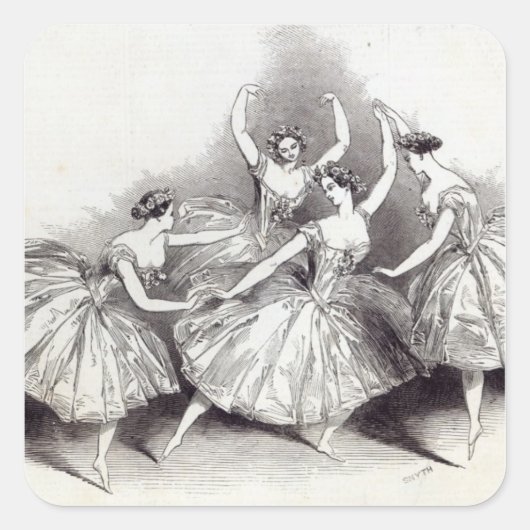 New Pas de Quatre von Mdlles Quadratischer Aufkleber (Vorderseite)