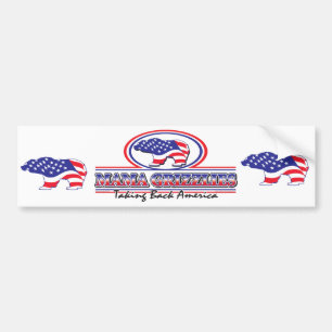 NEW-Patriotic-Grizzly Autoaufkleber