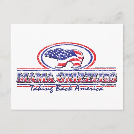 NEW-Patriotic-Grizzly Postkarte (Vorderseite)