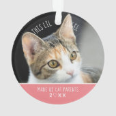 New Pet First Christmas Cat Kitten Foto Holiday Ornament (Rückseite)