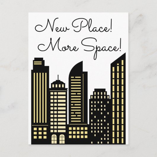 New Place More Platz Neue Wohnung Ankündigungspostkarte (Vorderseite)